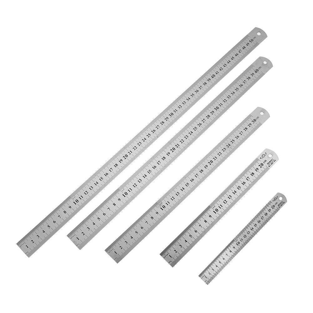 Stainless Steel Metal Rulers Metric Straight Rule Precision Scale Double Sided Measuring Stationery Drafting Tools Tool Precisio