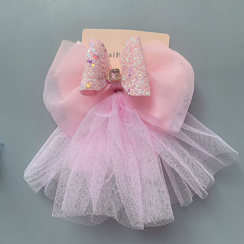 Children's Headdress Bowknot Press Clip Wedding Flower Girl Headdress