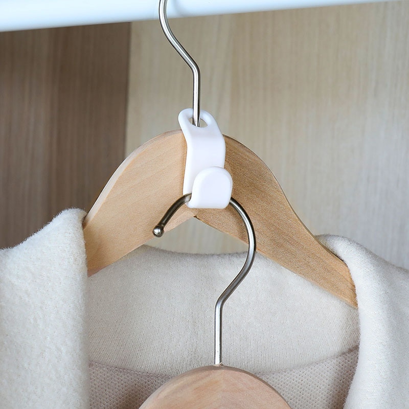 6 Pcs Wardrobe Space-saving Multi-function Hanger Hook Coat Hook Plastic Closet Stack Hanger Rack Bedroom Storage Organizer