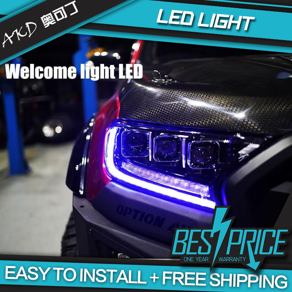 AKD Car Styling for Ford Everest Headlights 2016-2020 Ranger LED Headlight Endeavor Head Lamp DRL LED Beam Auto Accessories