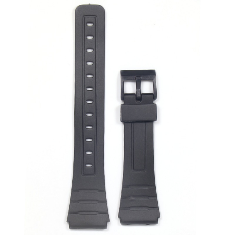 Watch Band Replacement Strap For Casio F-91W 18mm Black Resin Plastic Wrist Watchstrap with Pins Metal Buckle F91 F91W