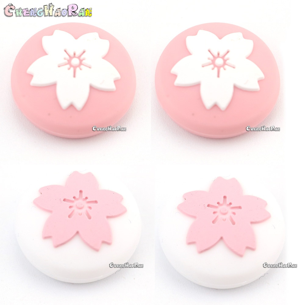 Pink Sakura Cherry blossom Flower Thumb Stick Grip Cap Joystick Cover For Nintend Switch Joy-con / Switch lite Controller