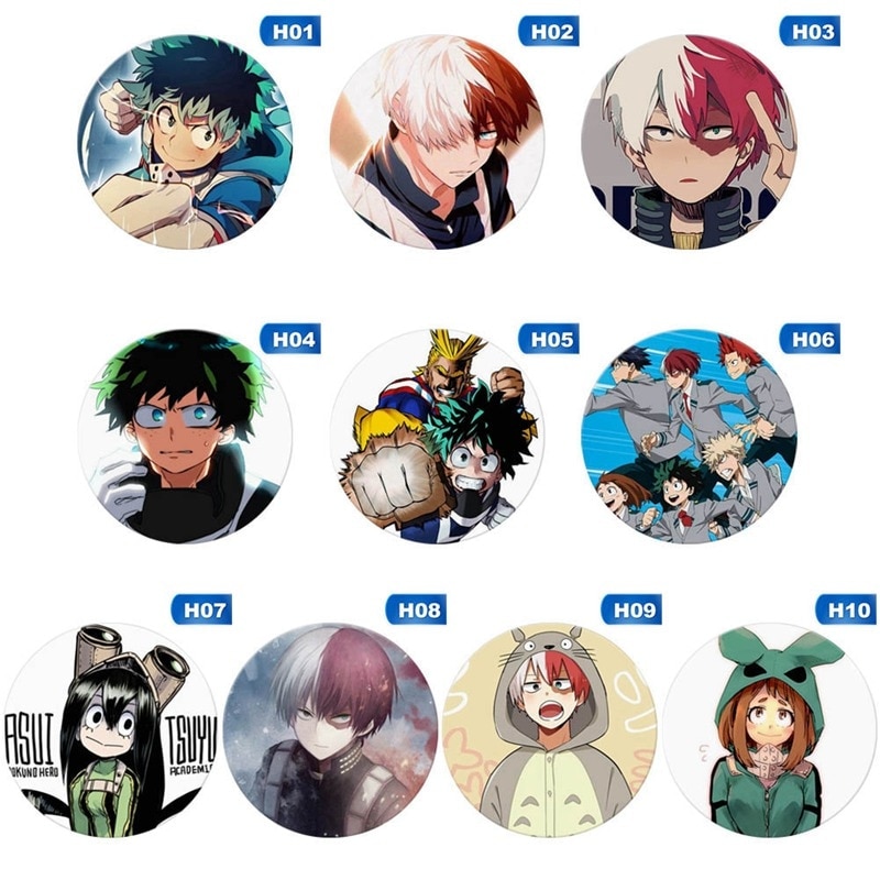 Fashion My Hero Academia Anime Peripheral Cartoon Round Acrylic Badge Collectible Brooch Pins Button Badges Bag Accessories