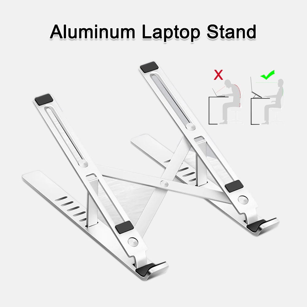 Foldable Laptop Stand Portable Aluminum Alloy Laptop Holder Cooling Bracket Riser Support PC MacBook Pro Air iPad Galaxy DELL HP