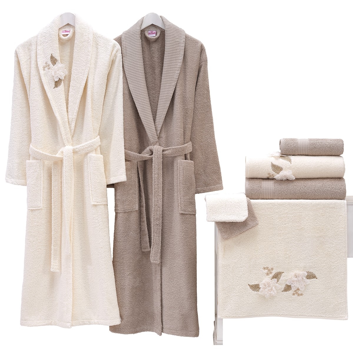 100% Cotton Towel Terry Bathrobe Set From Turkey, For Women/ Man, Winter, lovers Soft Bath Robe Nightrobe Casual Home, Family