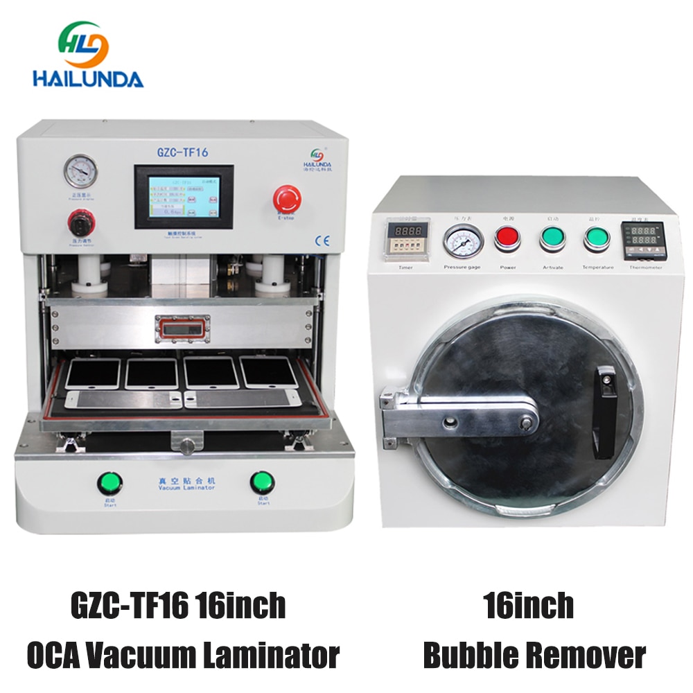 2Pcs/Set 16inch Vacuum OCA Laminating Machine Bubble Remove Tablets Mobile Phone LCD Screen Glass Repair For iPhone iPad Samsung