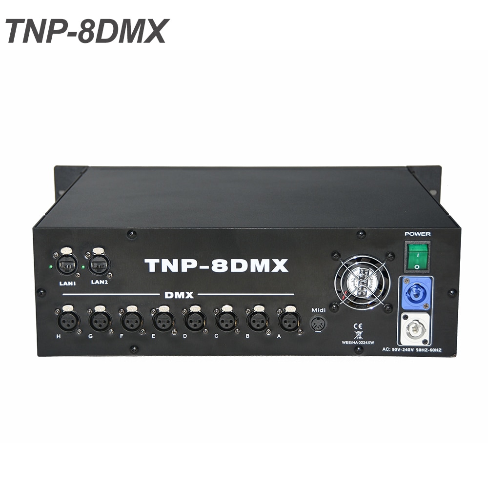 8DMX Amplifier TNP Network Processor Disco DJ Party Moving Head Light Power Amplifier Connectors Stereo Power Audio Amplifier