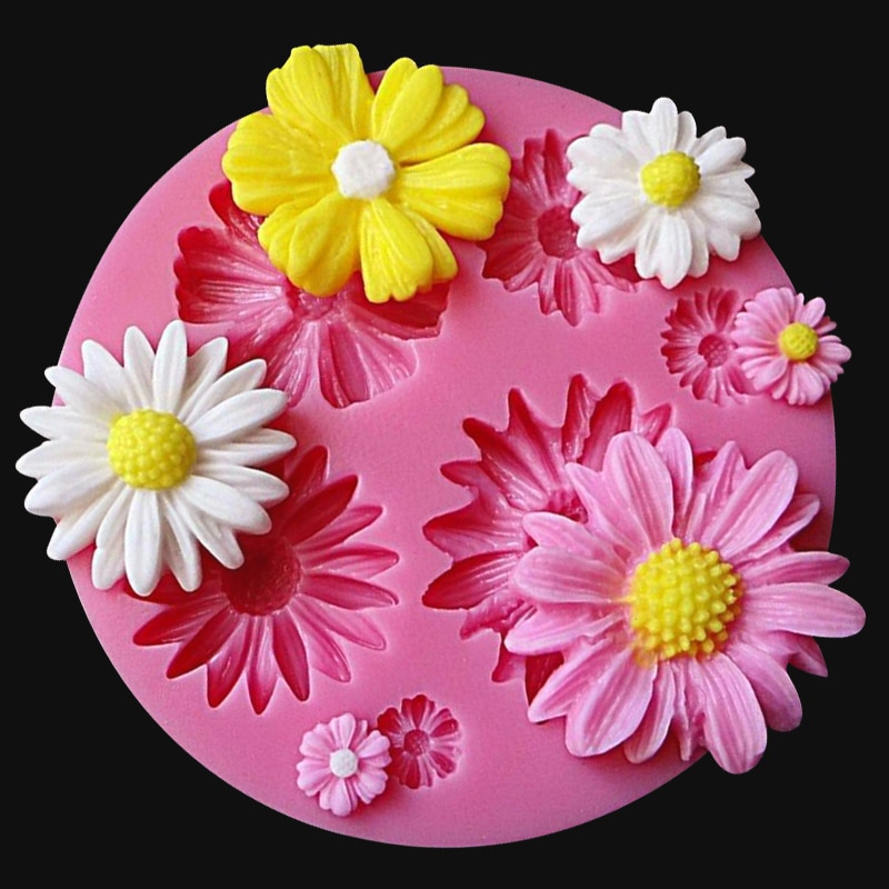 New 3D Sun Rose Flower Silicone Molds Cake Decorating Tools Fondant Craft Cake Candy Chocolate Ice Pastry Baking Tools Cake Mold