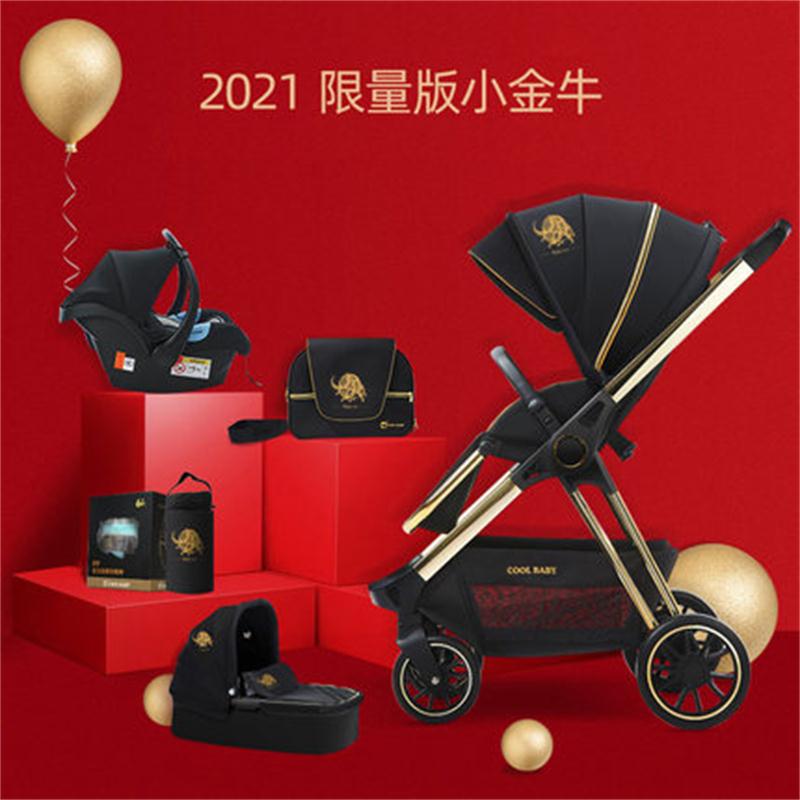 coolbaby Luxury High Landscape Baby Stroller Shock Absorber 3 In 1 Kid Car Can Sit And Recline Two Way SUV Child Pram