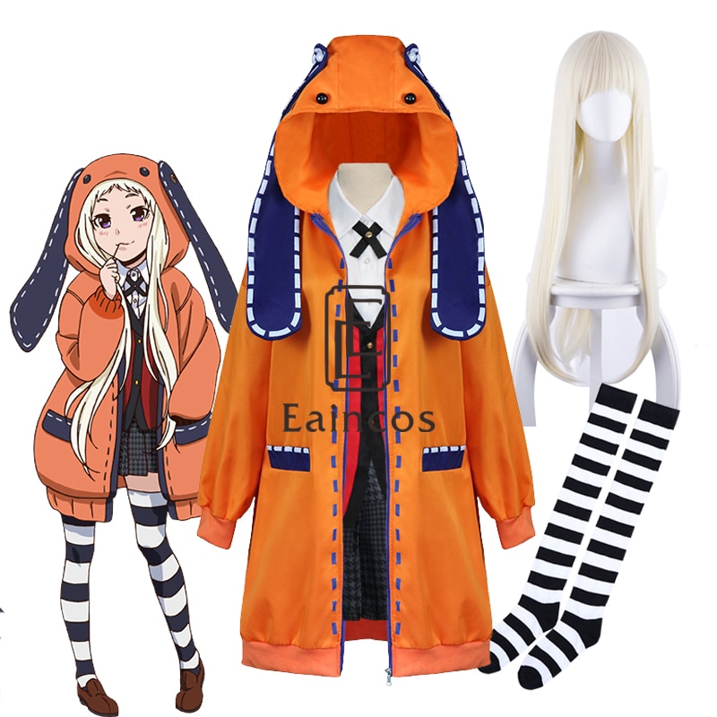 Anime Kakegurui Yomoduki Runa Jacket Hoodie Coat Yumeko Jabami Cosplay Costume Japanese School Girls Uniform