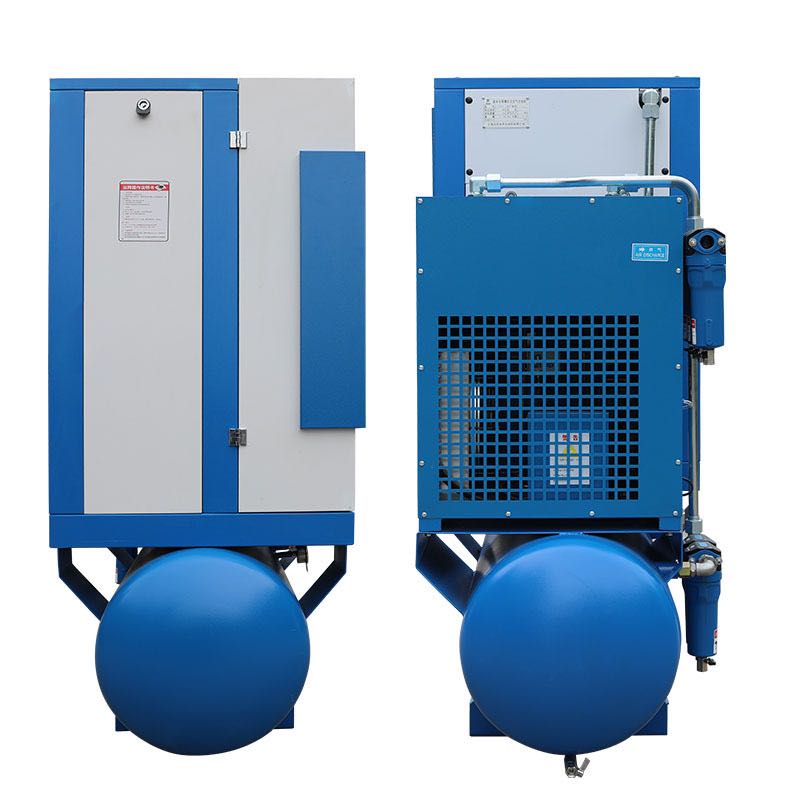 Industrial (7.5kw 10HP 8bar) Rotary Screw Air Compressor Energy-Saving Air Purification Compressor System with Air Tank and Drye