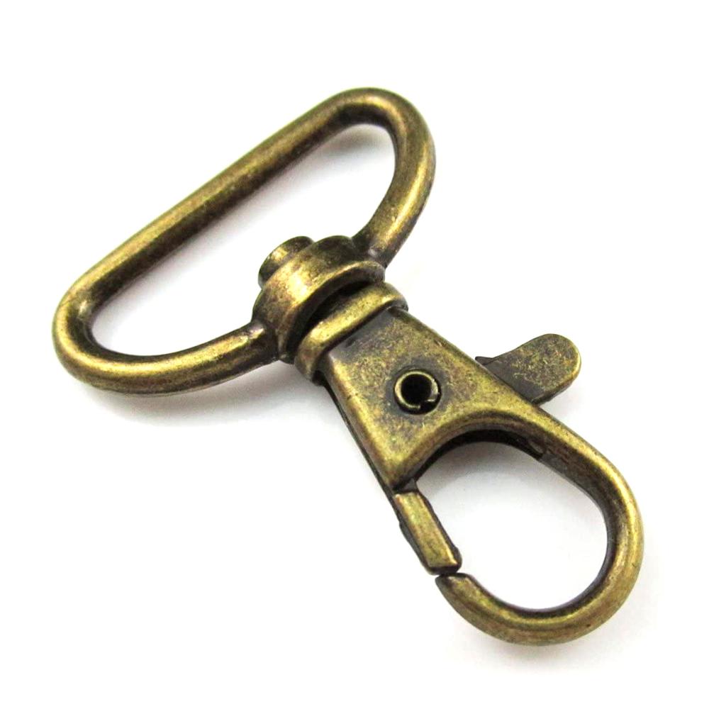 ZENTEII 25mm Matel Snap Hooks Rotary Swivel For Backpack Webbing Bronze Plated Lobster Clasps