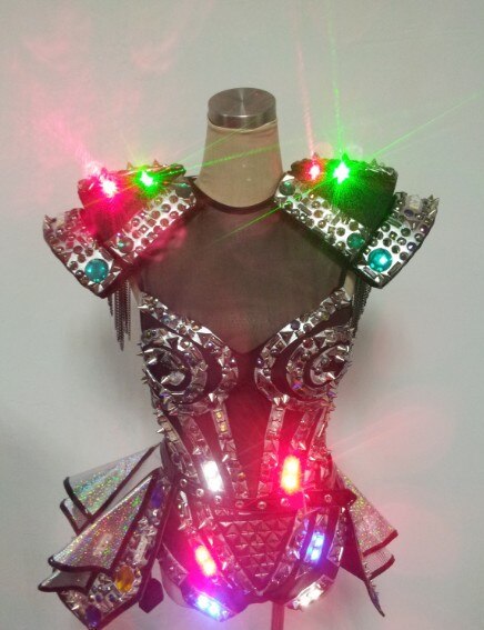 Girls Disco LED Light dress Sexy Women Laser LED Costumes Ladies nightclub LED suit cosplay halloween dance wear