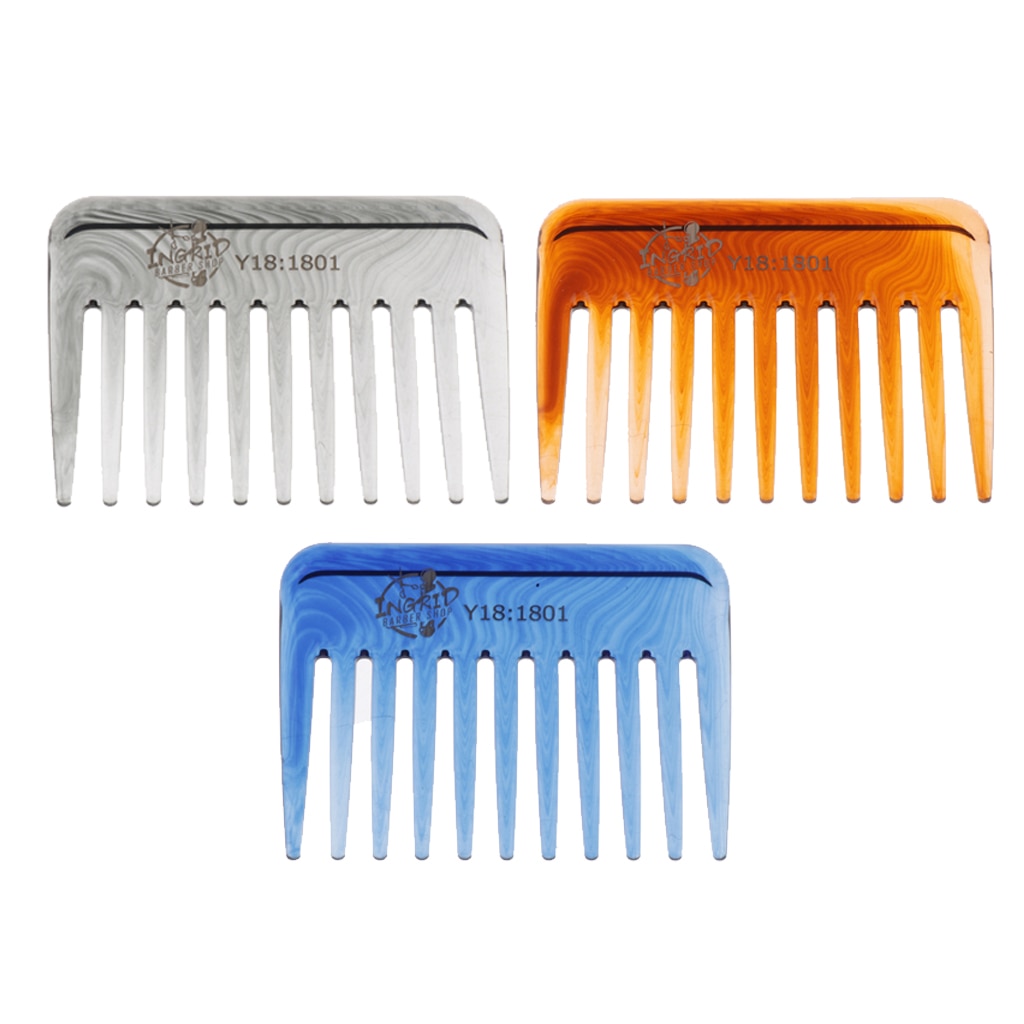 1 Piece Premium Plastic Modeling Pocket Comb With Round and Polished Smooth Comb Teeth, 3 Colors For Choice