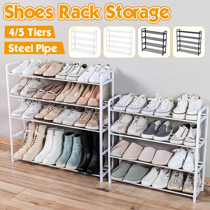 4/5 Layer Shoe Rack Organizer Metal Standing Shoe Rack DIY Shoes Storage Shelf Home Organizer Accessories Living Room Furniture