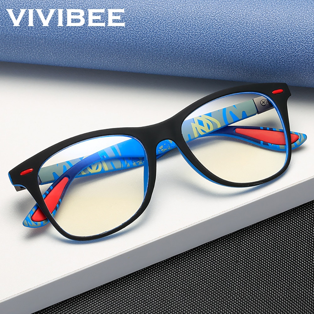 VIVIBEE Classic Blue Light Blocking Glasses Men Square Matte Black Women Anti Ray Lens Unisex Gaming Eyewear 2021 New Product