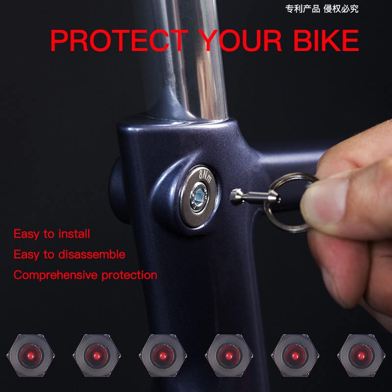 Smallest lightest 0.45g Anti theft bicycle bike lock smart design protect saddle stem handlebar wheels