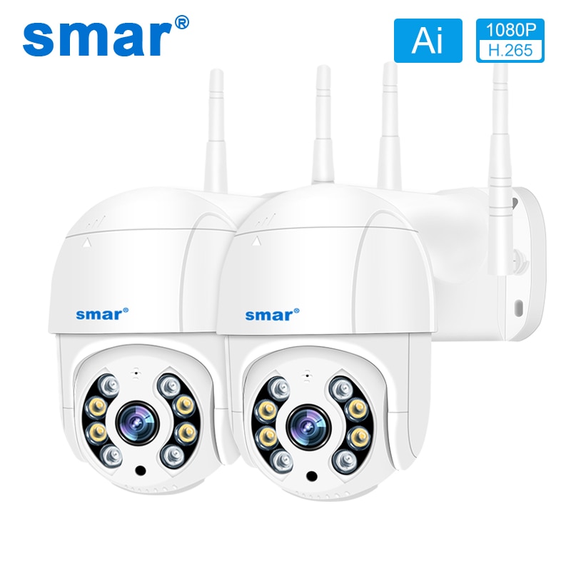 Smar 2PCS/LOT 1080P 3MP 5MP Outdoor PTZ Wireless IP Camera 4X Digital Zoom Speed Dome WiFi Security CCTV Ai Humanoid Detection