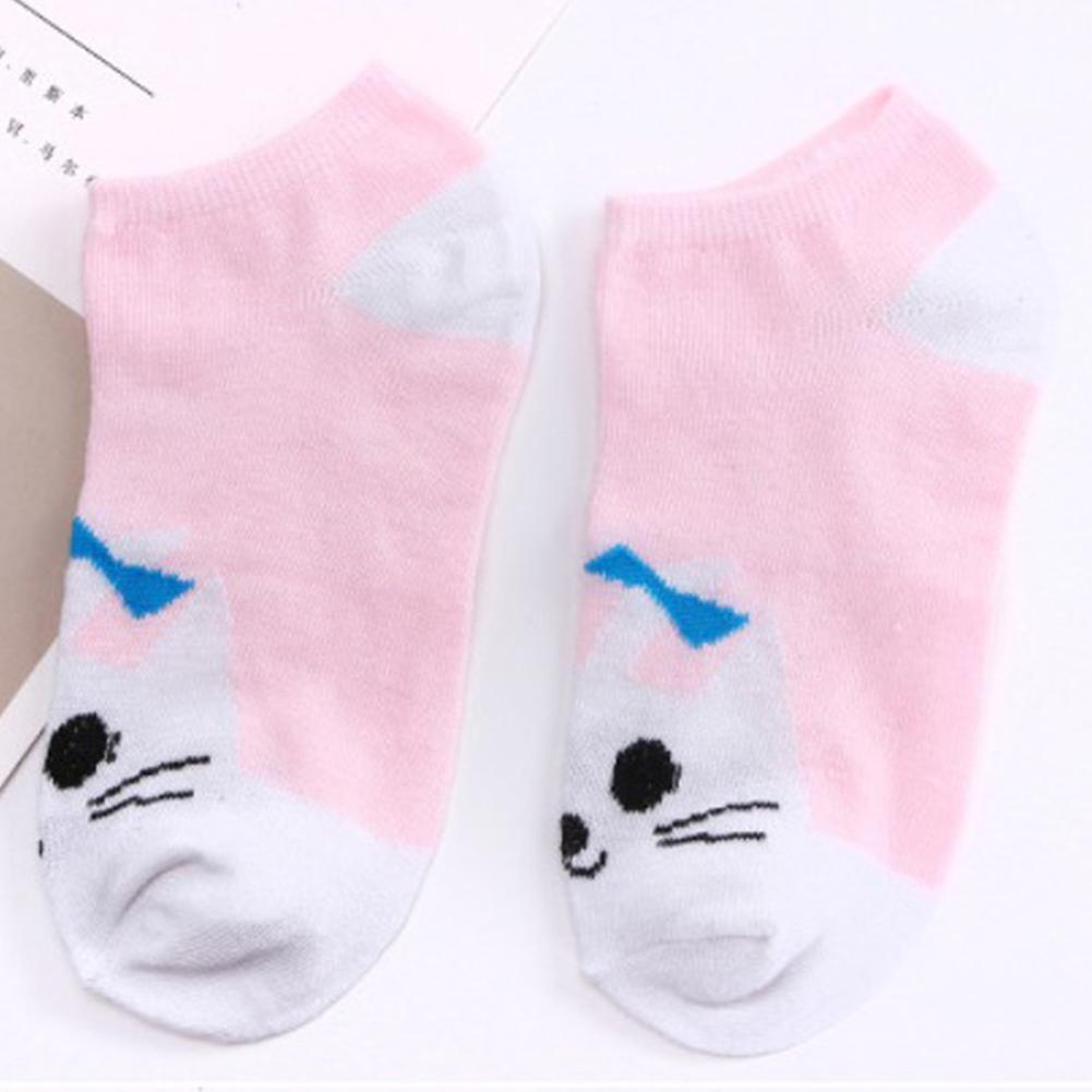 Ladies Short Socks Happy Funny Socks Print Cute Animal Socks Face Breathable Girl Smile Ankle X7K9