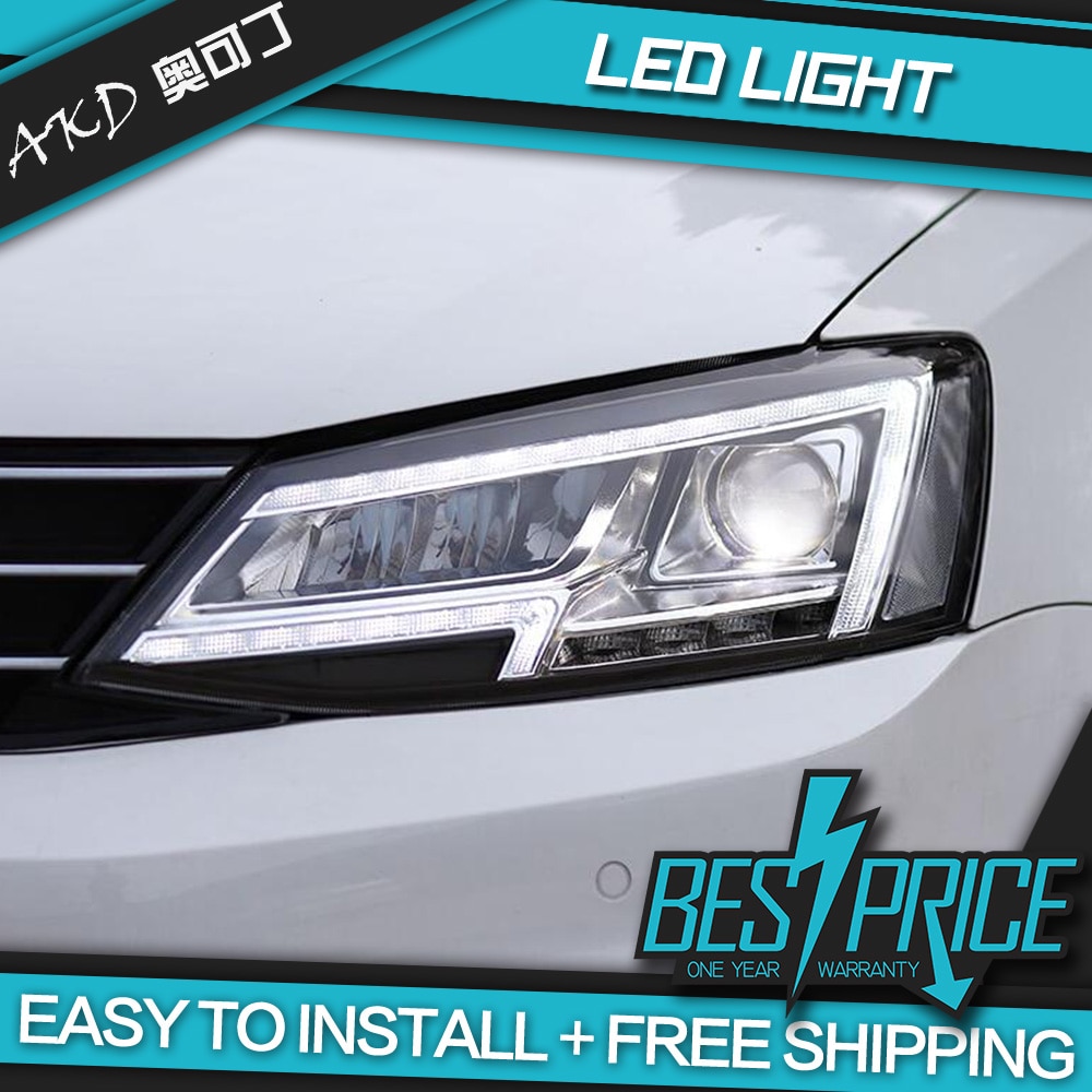 AKD Car Styling Head Lamp for VW Jetta Mk6 Headlights 2014-2015 LED Headlight Dynamic Signal DRL Hid Bi Xenon Auto Accessories