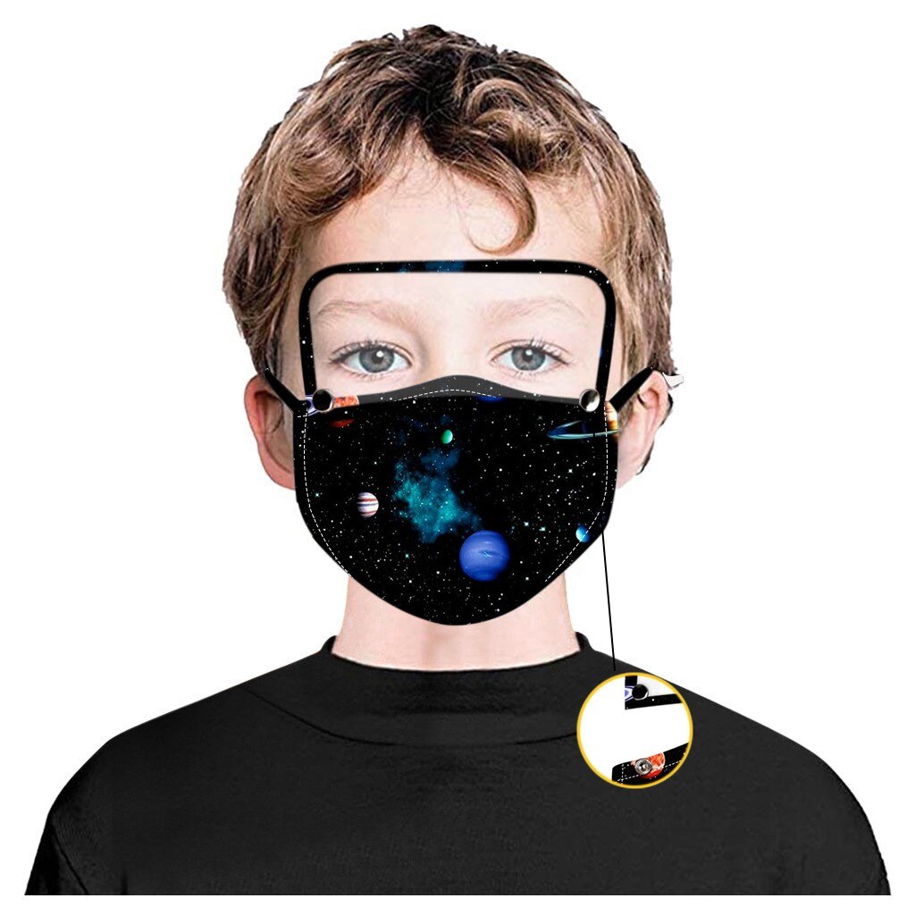 Children's Mask Kids Boy Girl Reusable Printed Mask With Removable Eye Mask Mascarillas Para Niños Maseczki Ochronne
