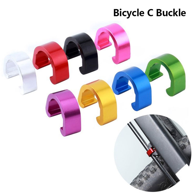 1PC MTB Bike Brake Cable/Derailleur Line Case Aluminum Alloy C-Shape Buckle Clasps Cycling Parts