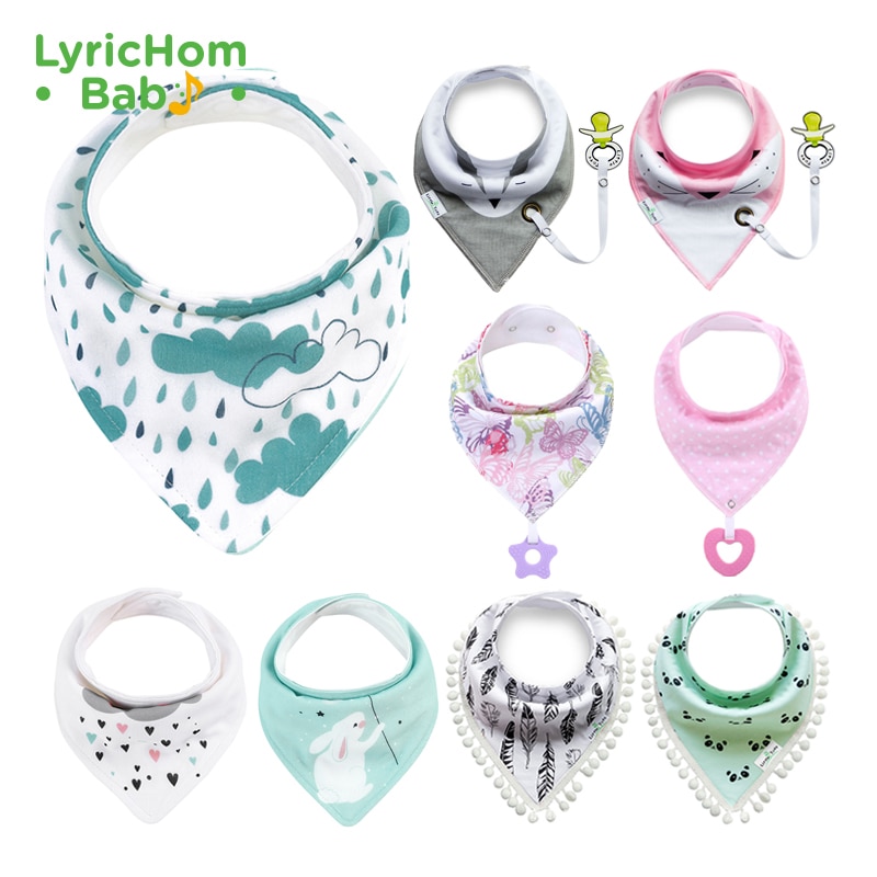 LyricHom Baby Cotton Bandana Bibs Infant Triangle Cartoon Animal Picture Baby Bibs Newborn Printing Apron Bib for Baby