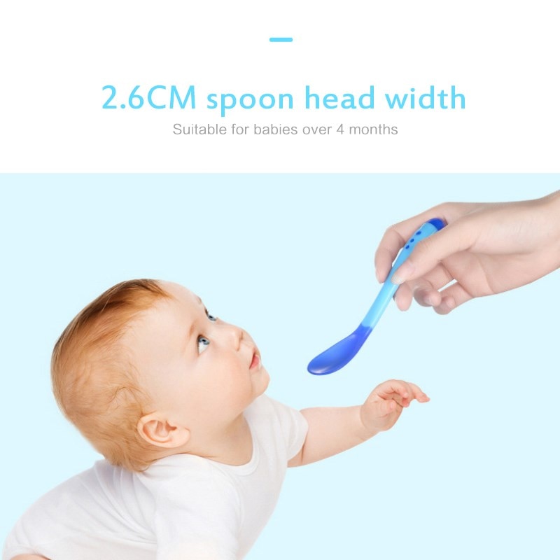 Baby Fork Spoon Temperature Heat Sensing Newborn Infant Feeding Care Safety Tool Toddler Dinnerware Cutlery Utensil Solid Feedin