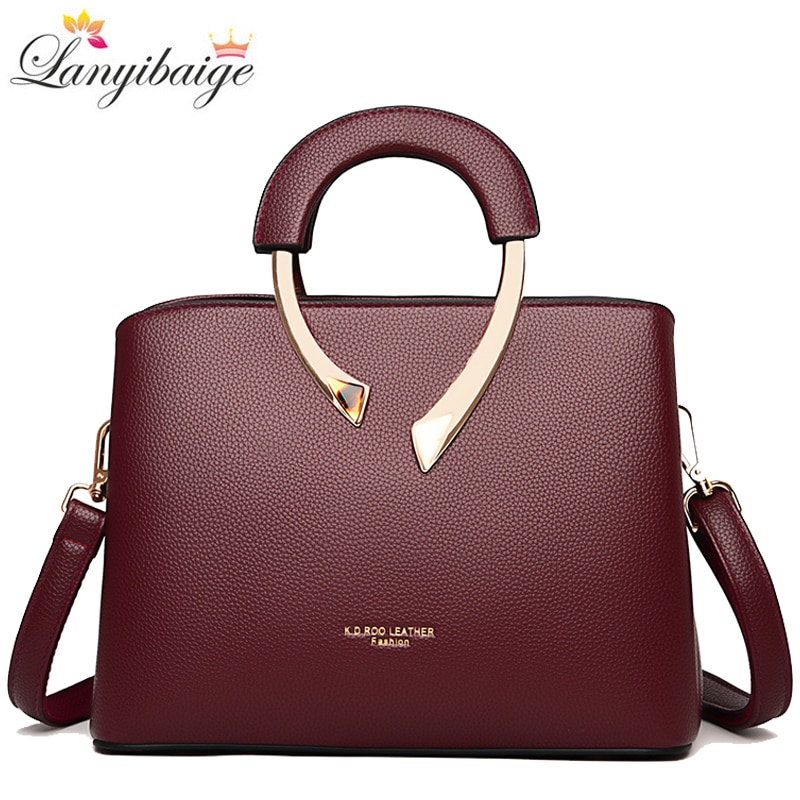 Luxury Brand Women Handbag Designer Metal Handle Leather Handbags Fashion Crossbody Bags for Women 2020 Shoulder Messenger Bags