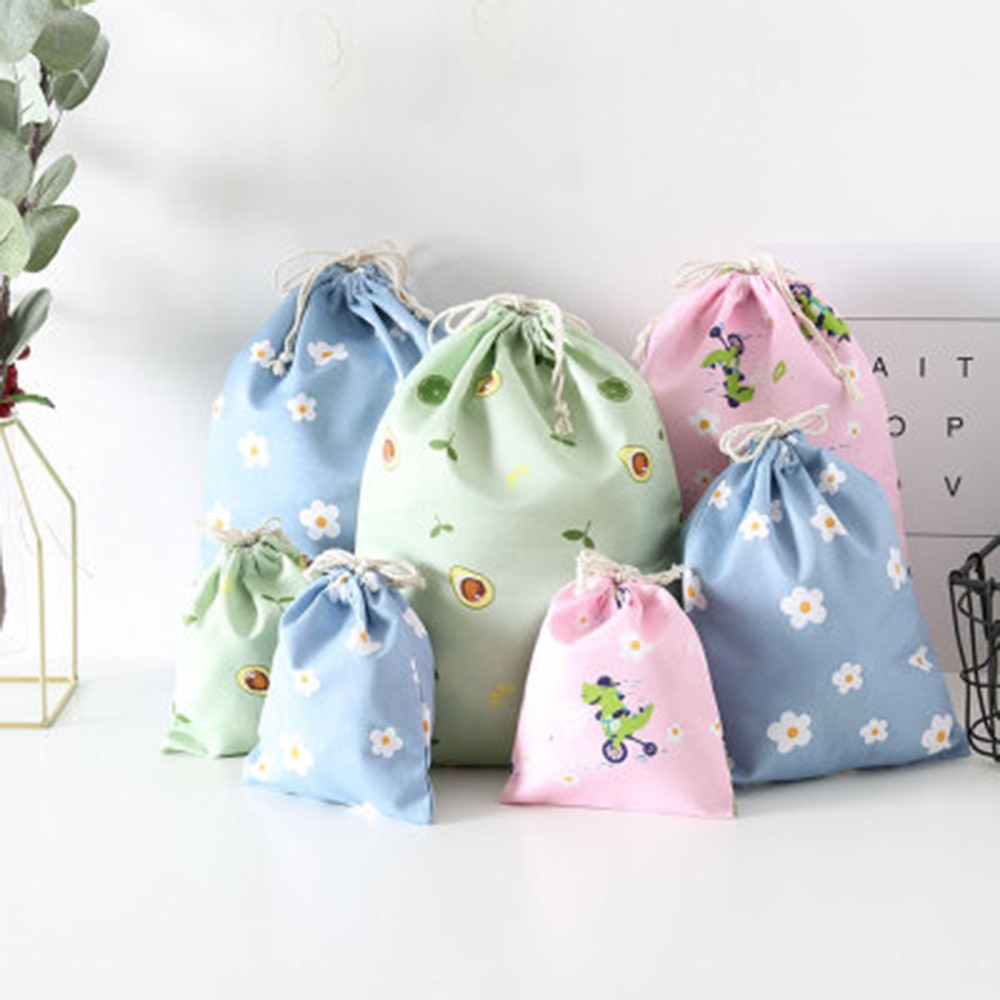 Fashion Cute Cotton Travel Storage Bag Beam Drawstring Bag Drawstring Bag Dustproof Clothes Beam Pocket Gift Bag