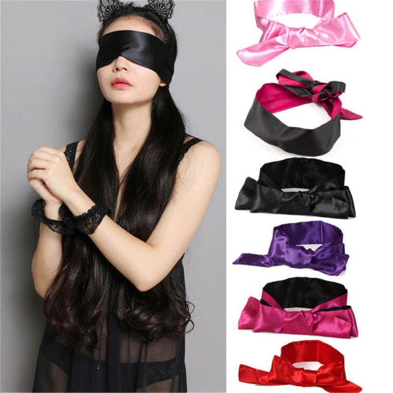 Sexy Lace Eye Mask Blindfold Handcuff Restraint Flogger Whip Costume Ecstasy Silk Satin Tie Eye Shade Cover Band Blinder Ribbon