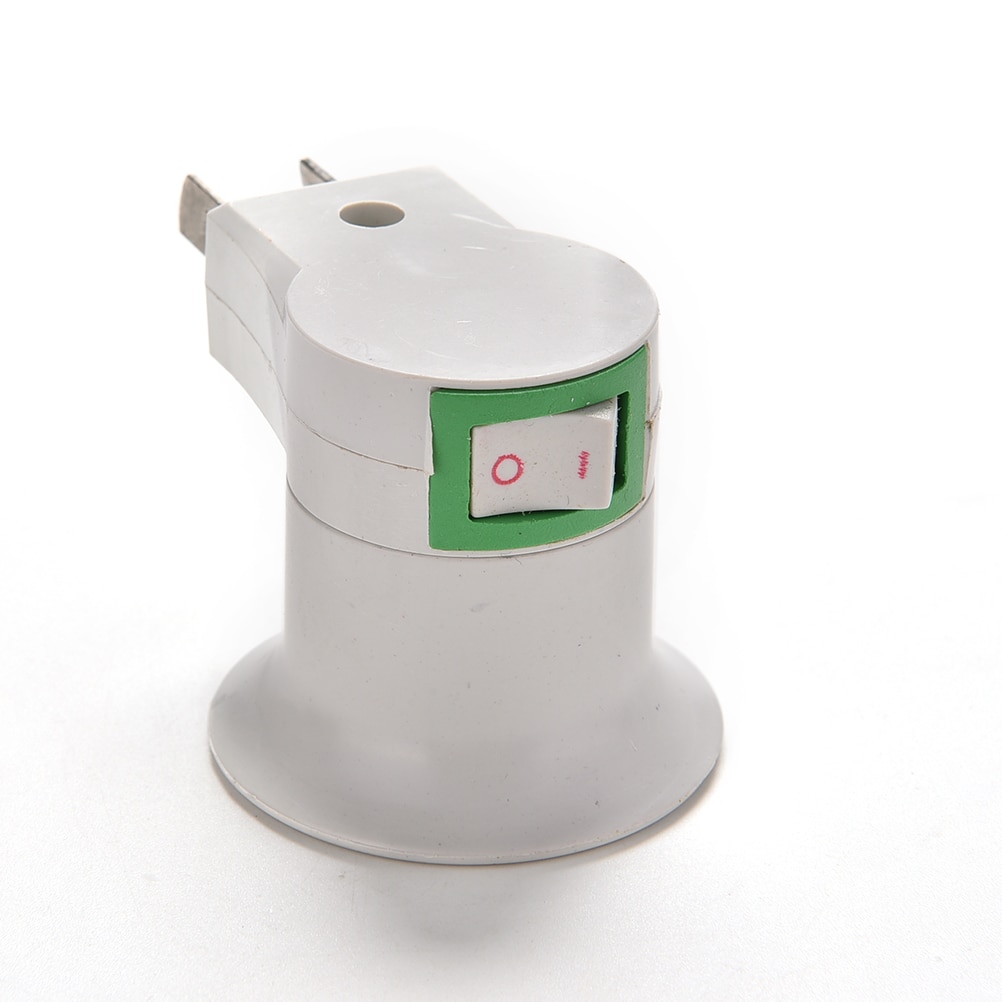E27 LED Light Male Socket to EU Type Plug Converter Adapterulb Lamp Holder With ON/OFF Button