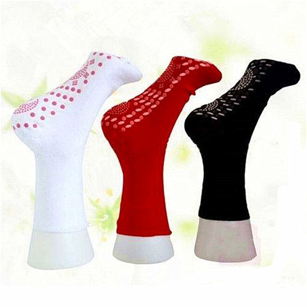 3 Colors Winter Warm Socks Self-Heating Health Care Polyester Socks Men's Magnetic Therapy Foot Massage Short Socks