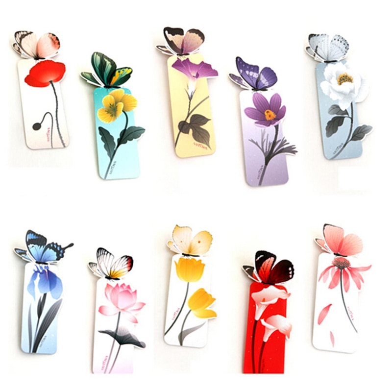 1 Pcs classic Butterfly marcador paper bookmarks for books markers holder school cute gift