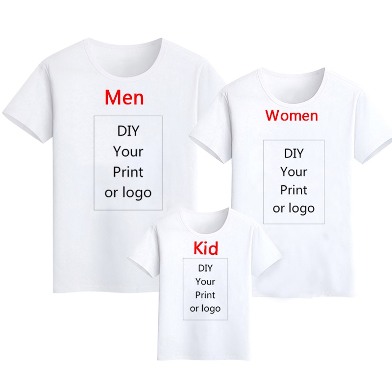 Customized Print T Shirt Art Shirt DIY Photo Logo Brand Lover Shirt Women's Girl's Top Tees T-shirt Men's Boy's Baby's Shirt