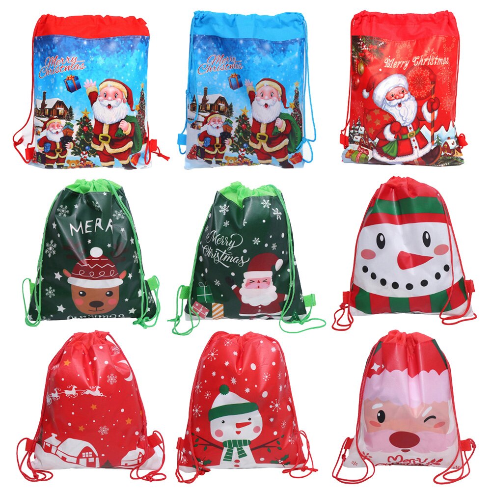 New Santa Claus Drawstring Big Backpack Kids New Year Banquet Stockings Gifts Holders Bag Christmas Gift Candy Bag Storage Bag