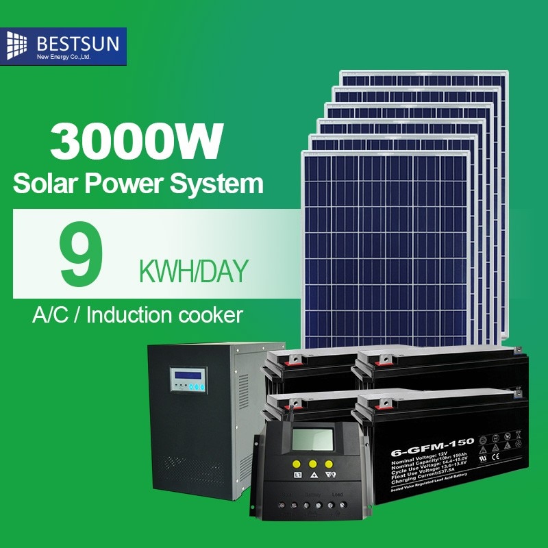 BEST SUN Home Solar Systems 3KW On Grid & Off Grid Hybrid Solar Home System.grid tie solar generator system with battery backup