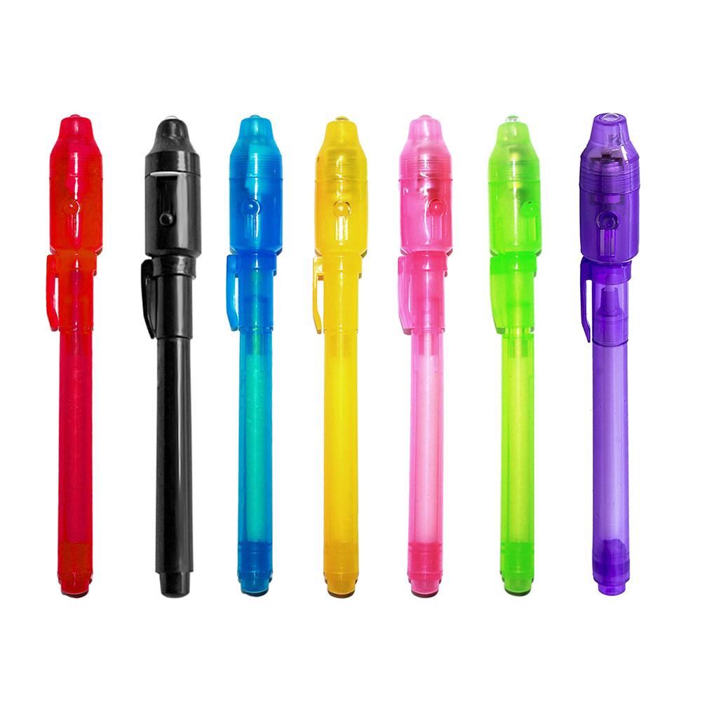 Luminous Light Invisible Pen UV Check Money Drawing Magic Pens Learning Education Toys for Children 2 in 1 Light Drawing Pen