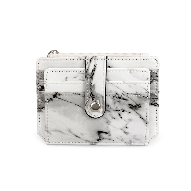 Marble Texture Card Holder Short White Small Multi-card Card Bag Business Pocket Slim Thin ID Credit Card Money Holder Wallet