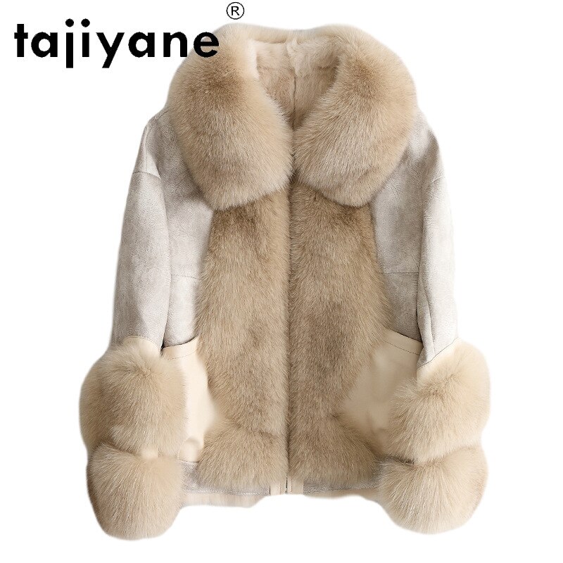 Tajiyane Winter Women's Jacket 2020 Women Natural Rabbit Fur Lining Jackets Woman Real Fox Collar Coats Slim Mujer Parkas TN1422