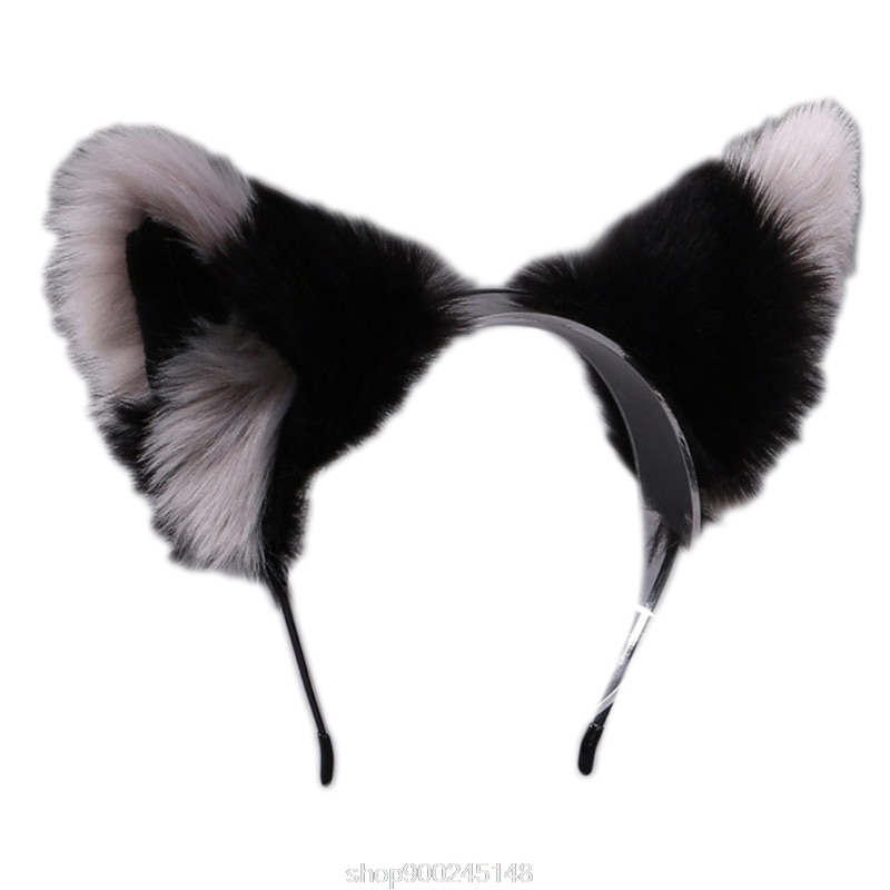 Women Realistic Long Furry Animal Cat Ears Headband Lolita Kawaii Anime Hair Hoop Party Headpiece N17 20 Dropshipping