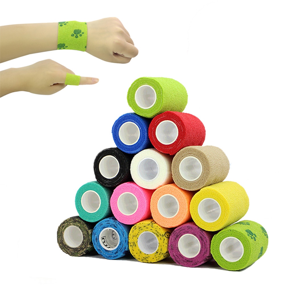 1Pcs 4 Size 4.6m Kinesiology Tape Athletic Recovery Medical Roll Self Adherent Wrap Taping Muscle Pain Relief Elastic Kneepad