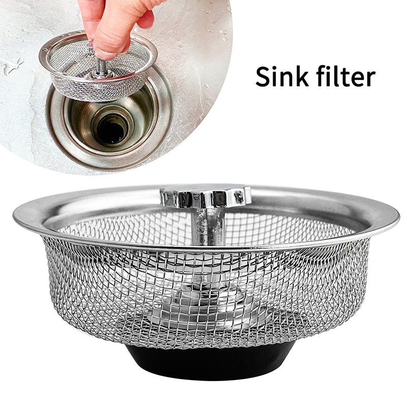 Stainless Steel Sink Strainer Waste Disposer Outfall Strainer Sink Filter Hair Sewer Outfall Kitchen Accessories Kitchen Tool