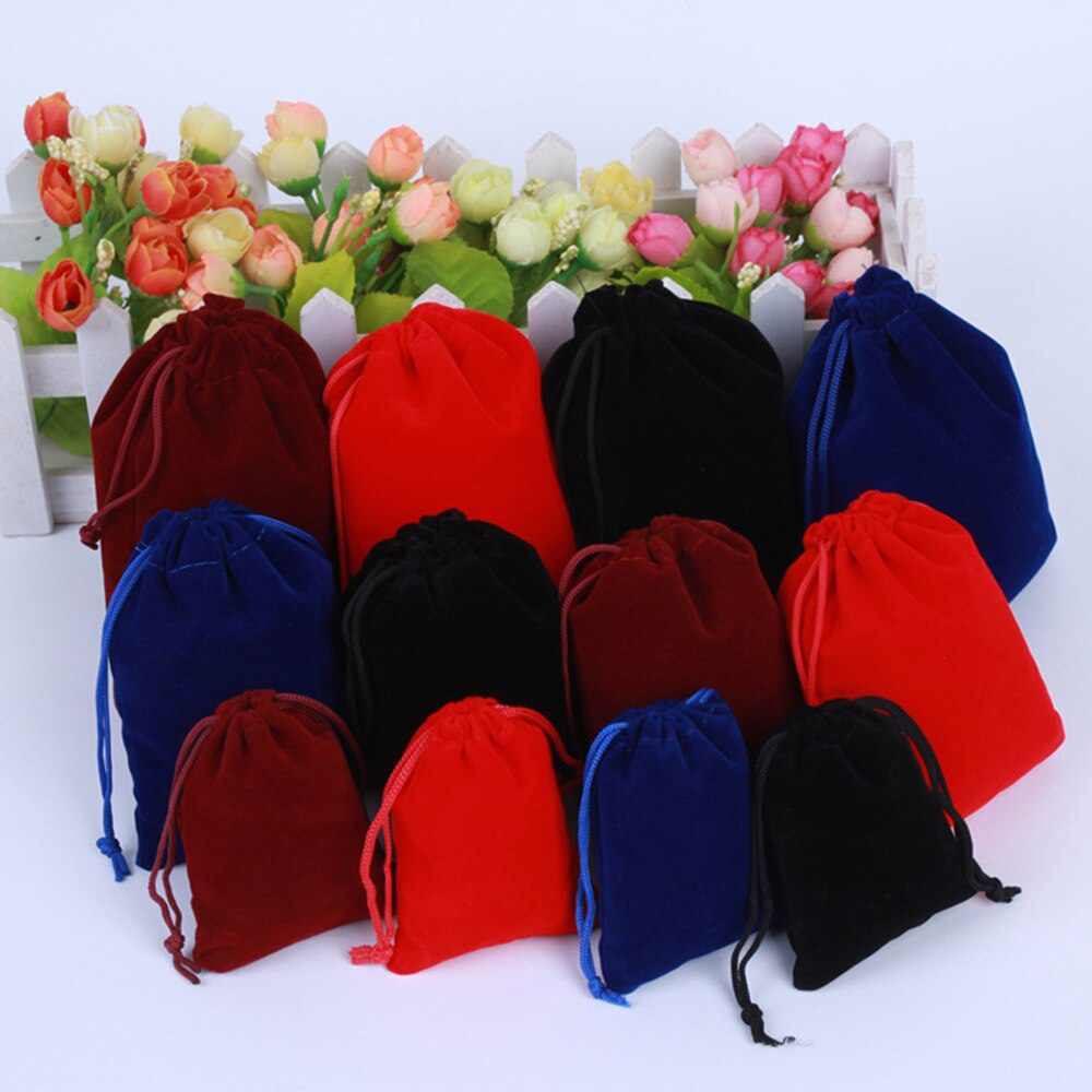 1pc Thick Soft Velvet Bundle Mouth Bag Jewelry Bag Jewelry Bag Storage Bag Gift Comestic Bag