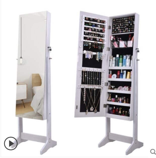 Bedroom multifunctional jewelry storage cabinet household full-length mirror wall hanging fitting simple floor mirror