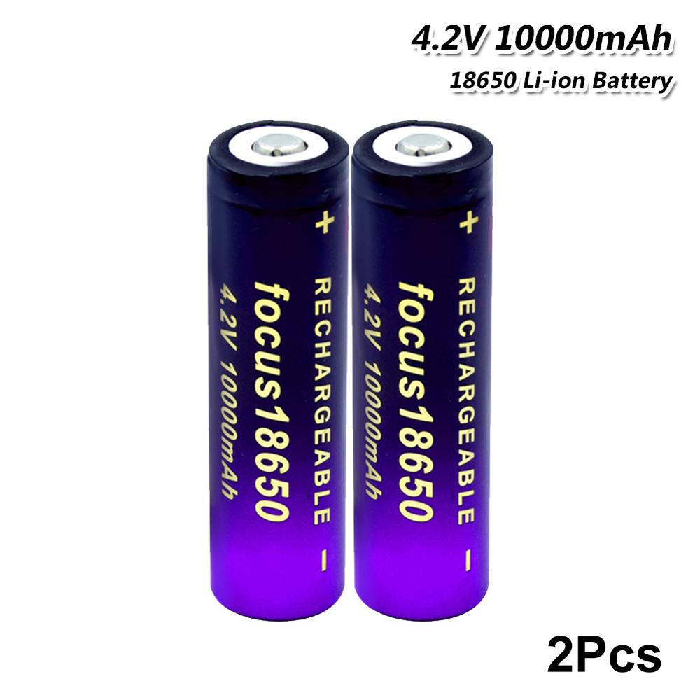 YCDC 2PCS 3.7v 18650 Battery 10000mAh High Capacity Battery Li-ion Rechargeable 18650 Lithium Batteries For Car Led Flashlight