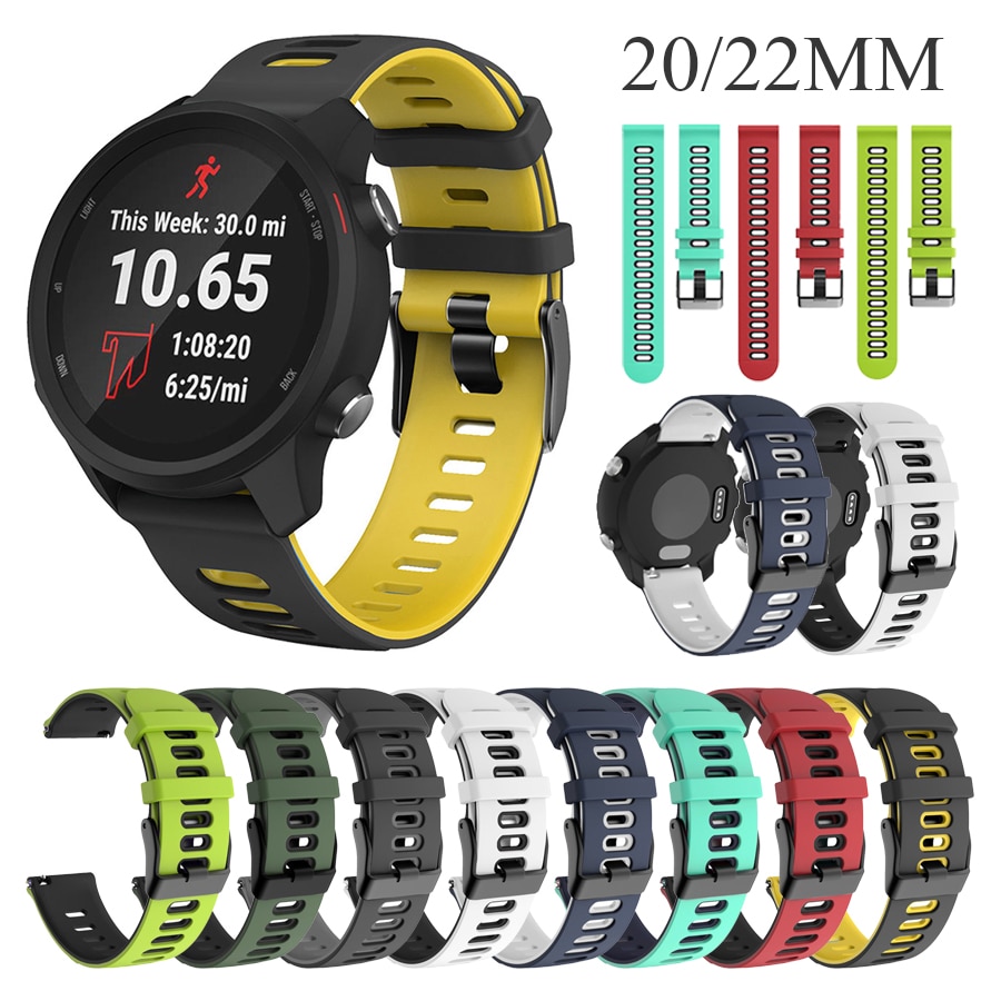 20mm 22mm Soft Silicone Sport Strap For Xiaomi LS05 Strap Bracelet For HUAWEI WATCH GT 2 Watchband Band For Garmin Forerunner245