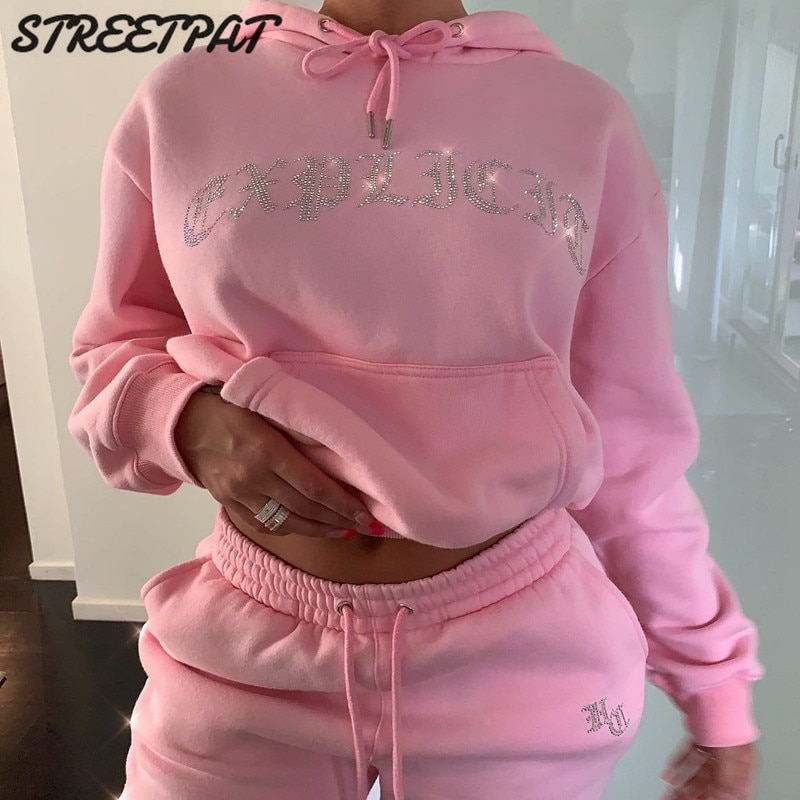 Tracksuit 2 Piece Women Set Oversize Hoodies Sweatshirt Loose Sweatpants Joggers Sport Suit Women Outfits Sweatsuit