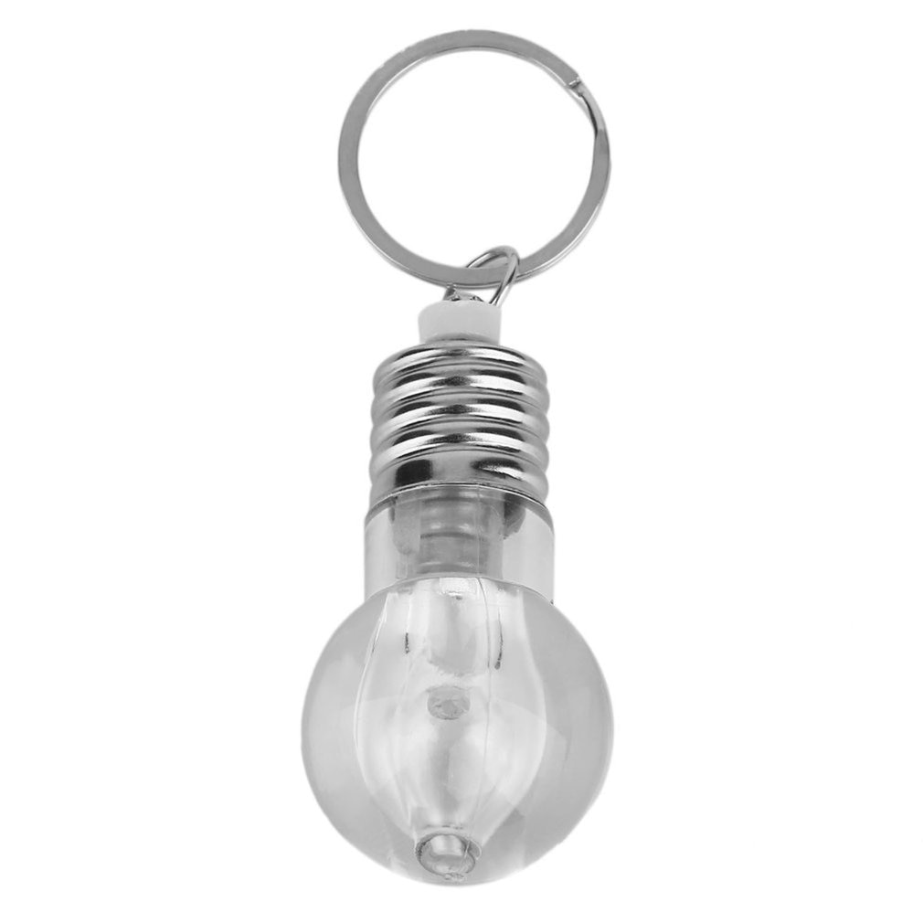 1PCS Creative Colorful Changing LED Flashlight Light Mini Bulb Lamp Key Chain Ring Keychain Clear Lamp Torch Keyring Wholesale