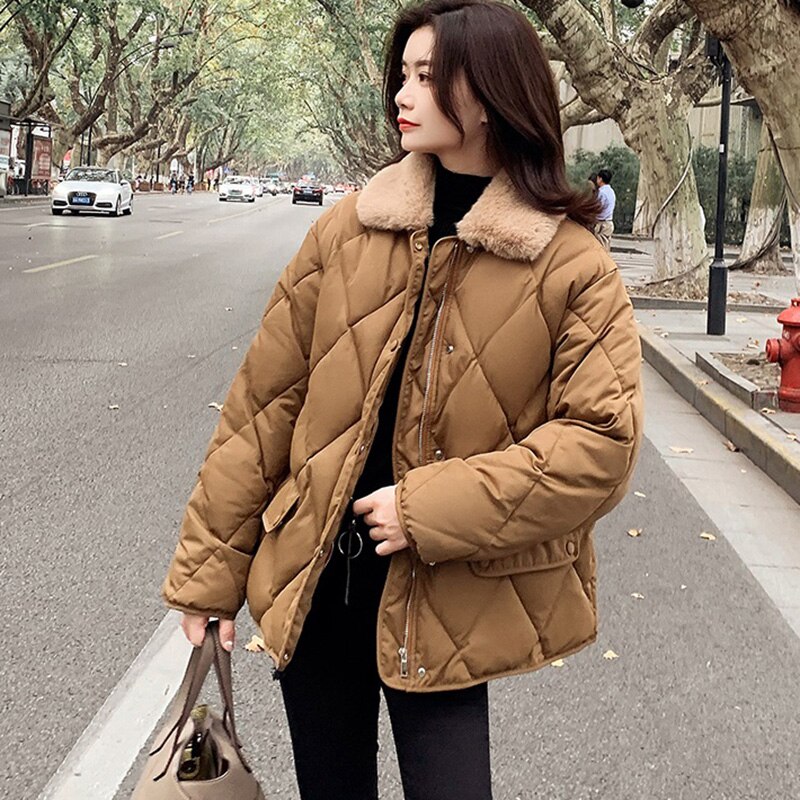 Women's Short White Duck Down Fur collar Down Jacket 2020 New Loose Winter Jackets Cold Protection Parka Overcoat Abrigo Mujer